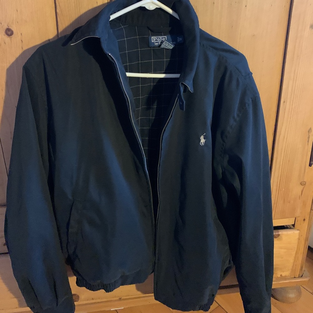 Black Ralph Lauren windbreaker jacket